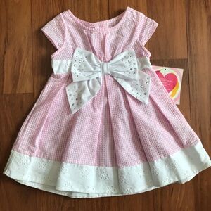 Youngland Toddler Girls Seersucker Bow Dress Size 2T